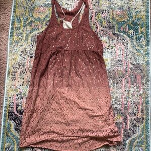 Racerback brown lace dress